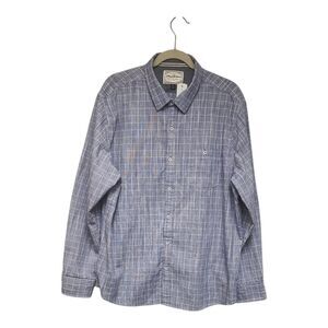 Stitch Fix Flag & Anthem Men's Chambray Blue Striped Pocket Button-Up Shirt XL